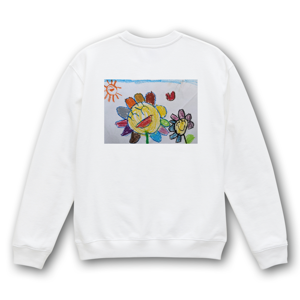 かわいいお花スウェットバックプリント