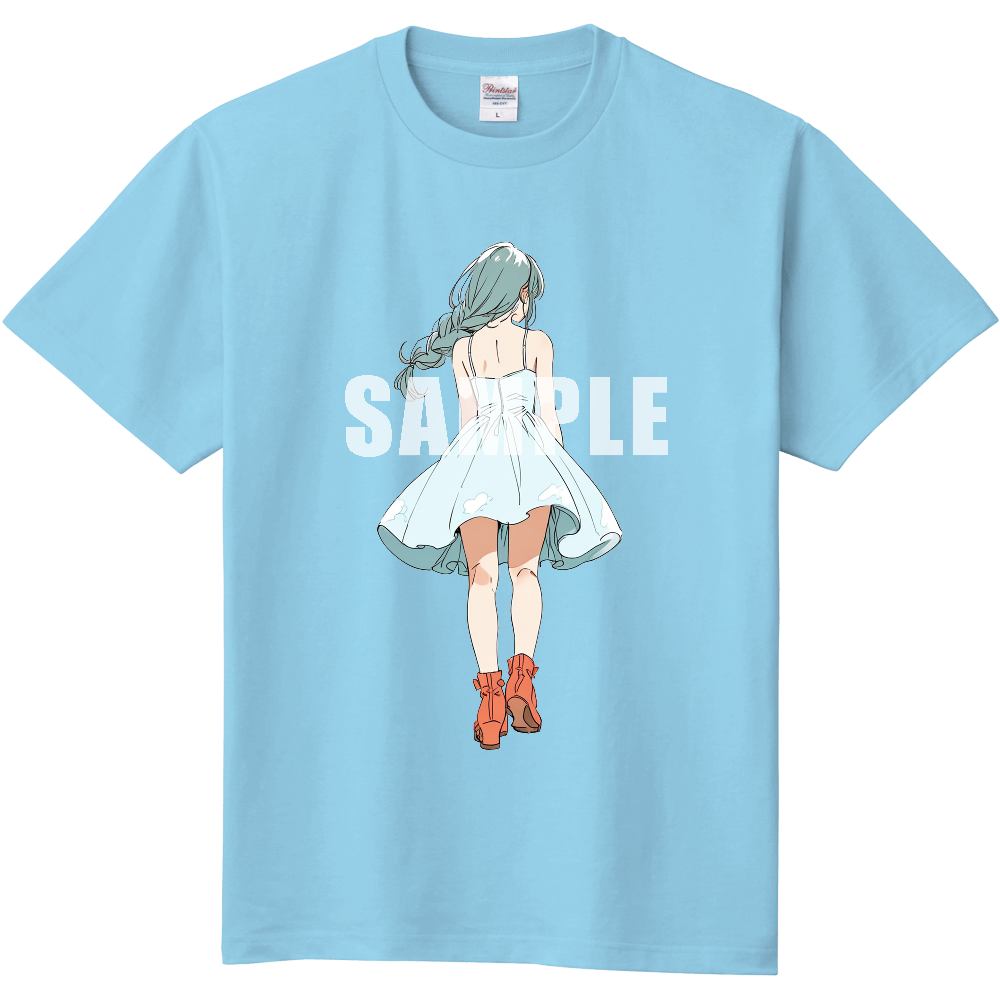 後ろ向きの女性のＴシャツ