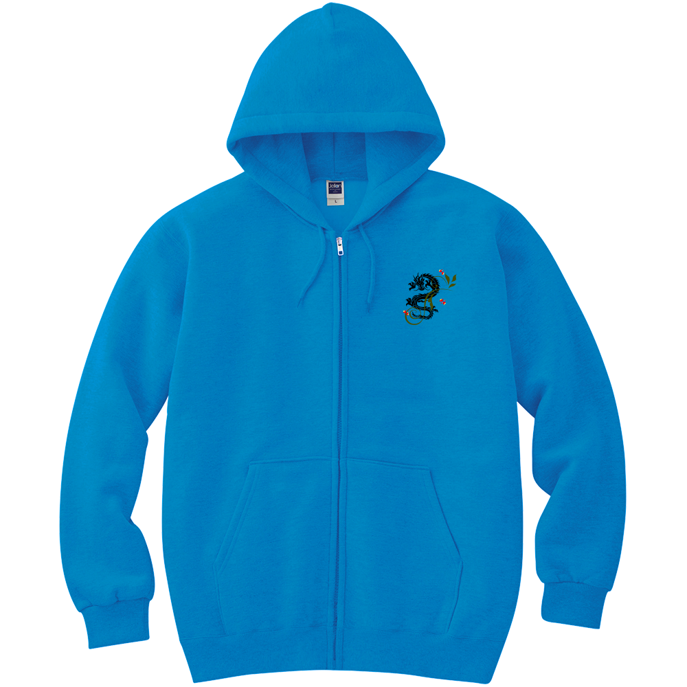 黒竜といちご蝶々 軽量ジップパーカー