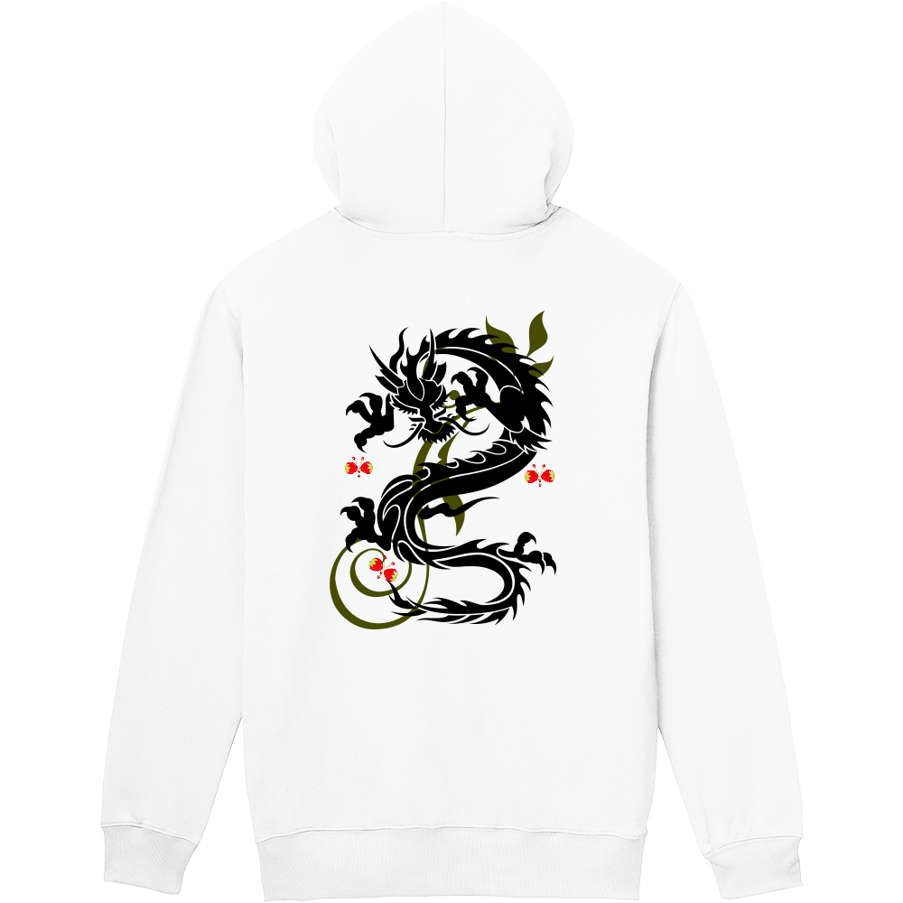 黒竜といちご蝶々 バック 軽量ジップパーカー