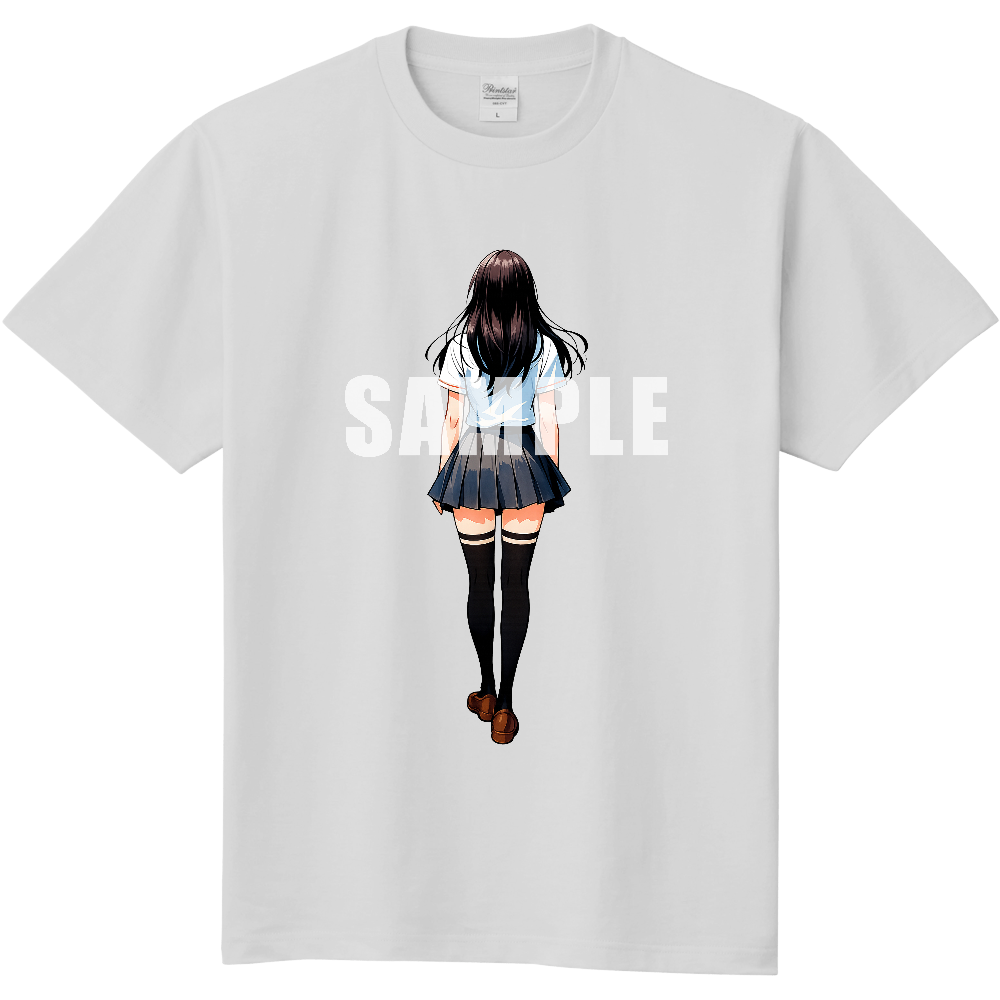 後ろ向きの女性のＴシャツ