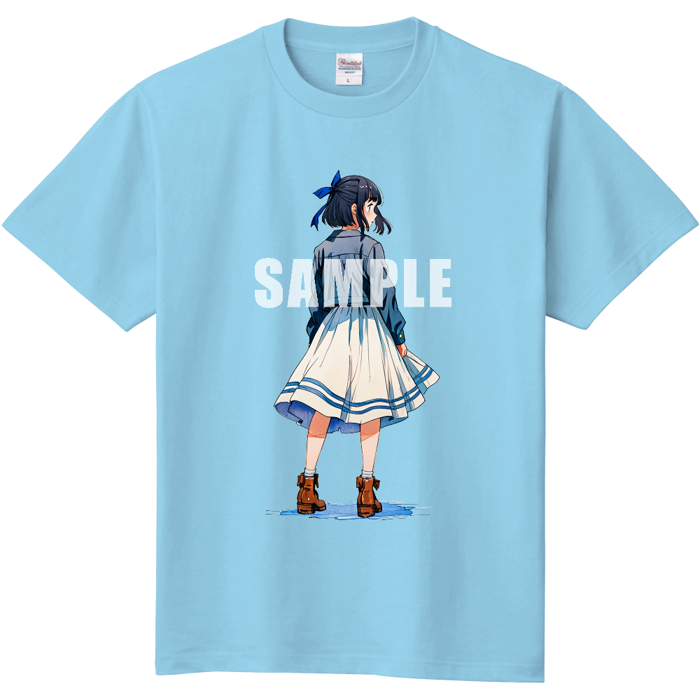 後ろ向きの女性のＴシャツ
