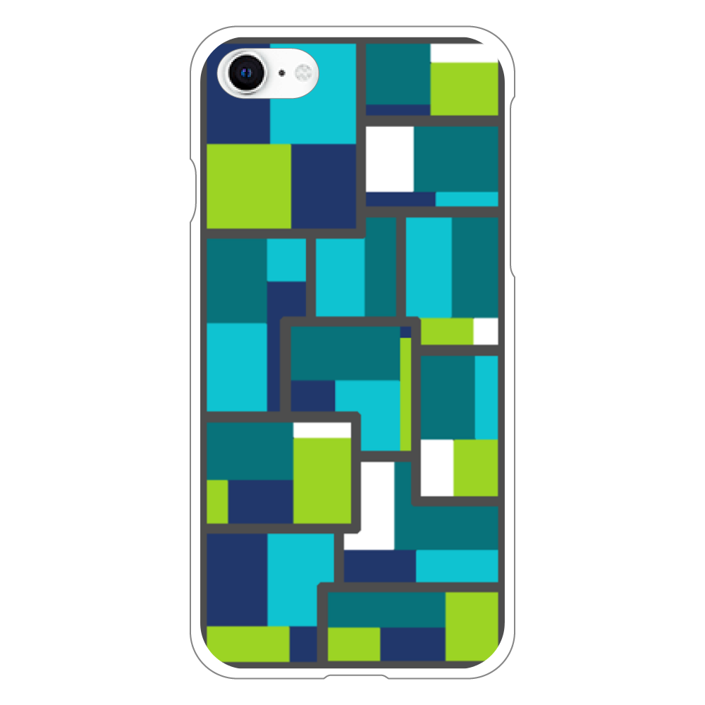 クールな色合いの幾何学模様のiPhoneケース(iPhone SE 第3世代)