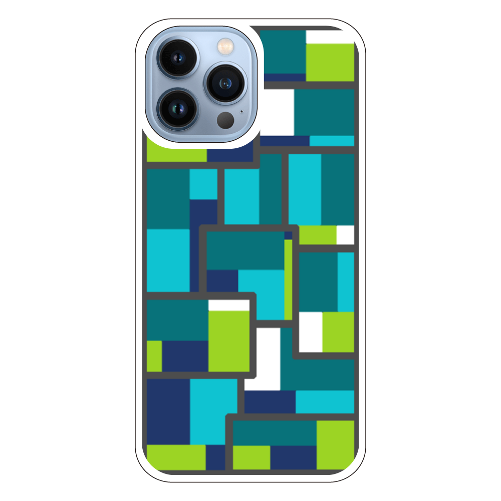 クールな色合いの幾何学模様のiPhoneケース(iPhone 13 Pro Max)