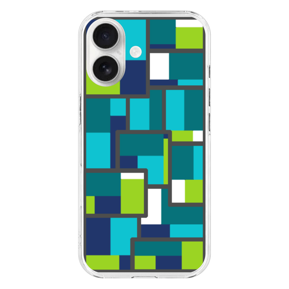 クールな色合いの幾何学模様のiPhoneケース(iPhone 17)
