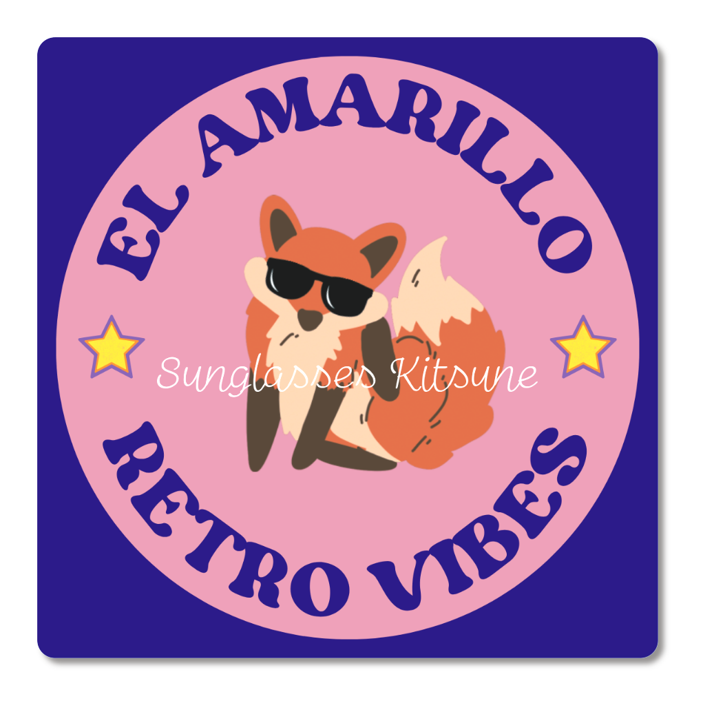 レトロサングラスキツネ/コースター