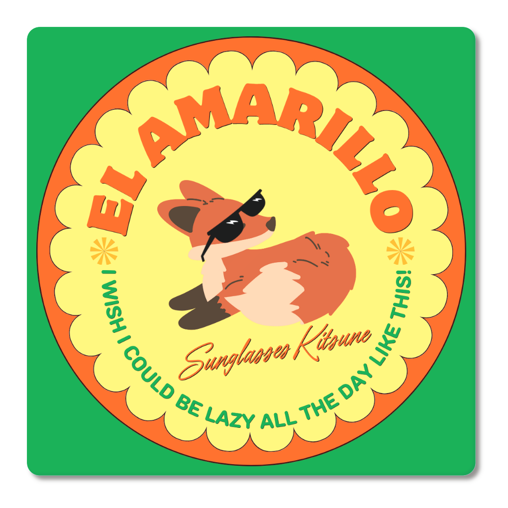 レトロサングラスキツネ/コースター