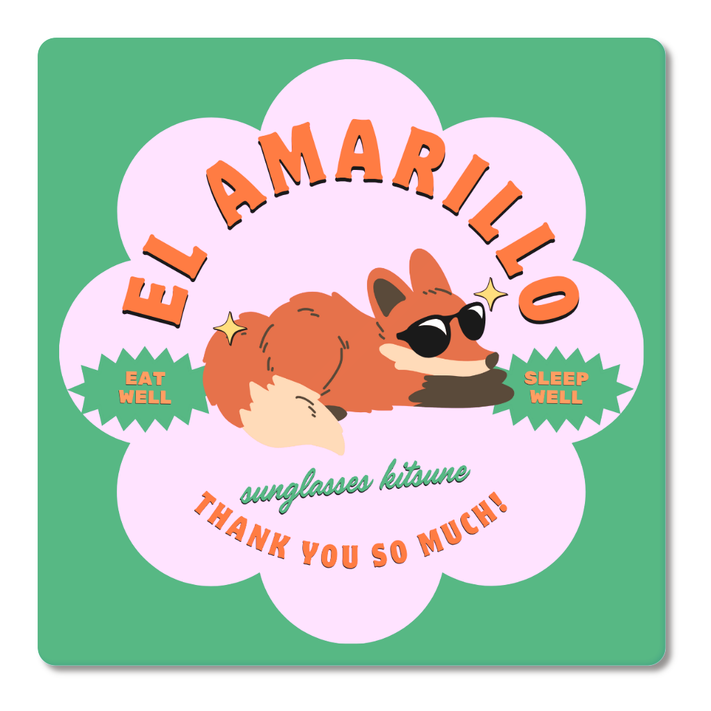 レトロサングラスキツネ/コースター