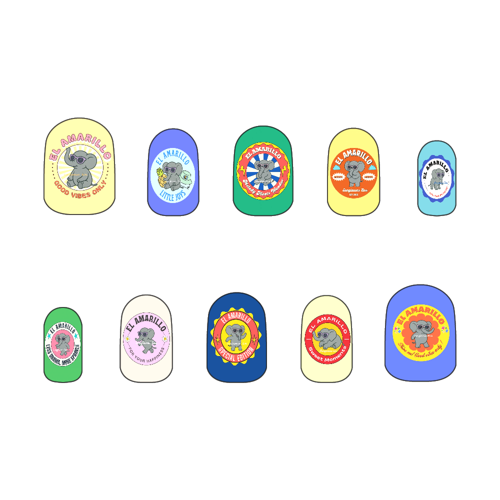 レトロサングラスゾウ/ネイルチップS