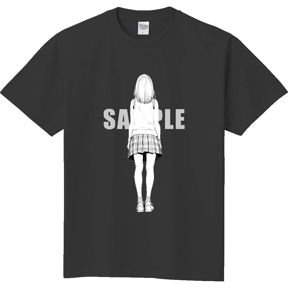 後ろ向きの女性のＴシャツ