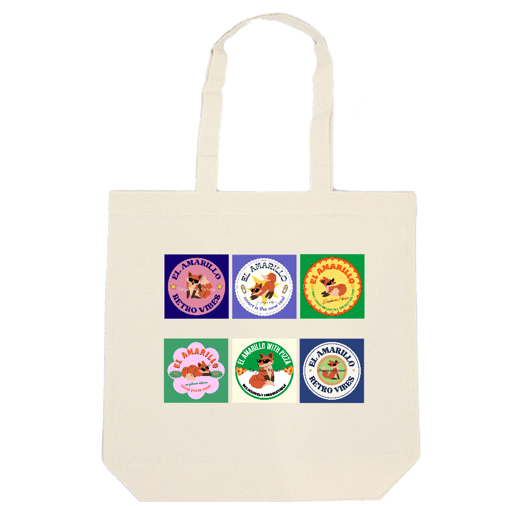 レトロサングラスキツネ/トートバッグ