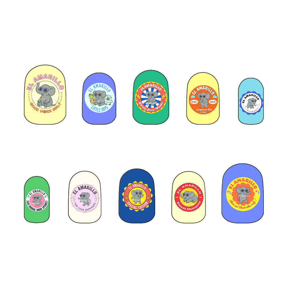 レトロサングラスゾウ/ネイルチップM