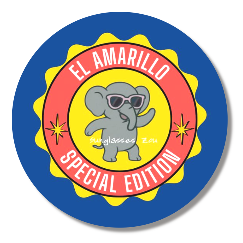 レトロサングラスゾウ/缶バッジ