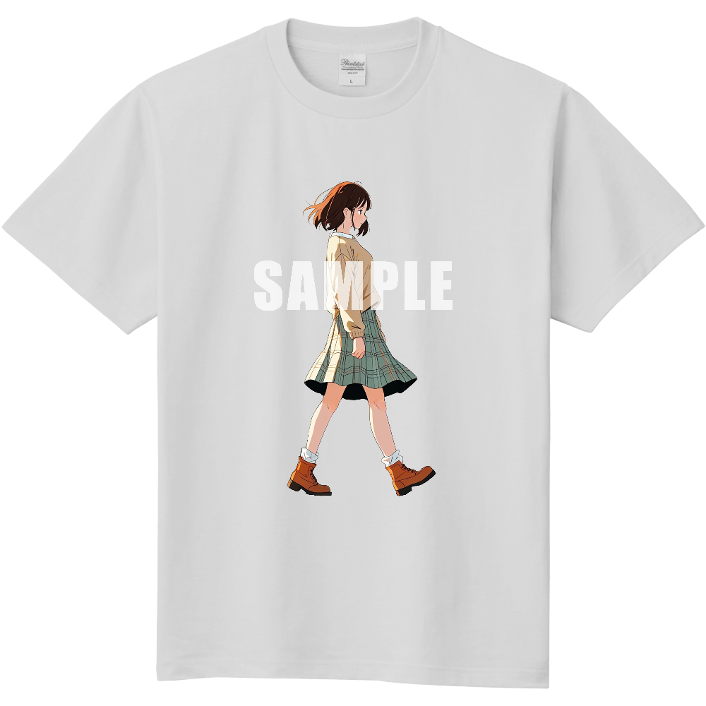 横向きの女性のTシャツ