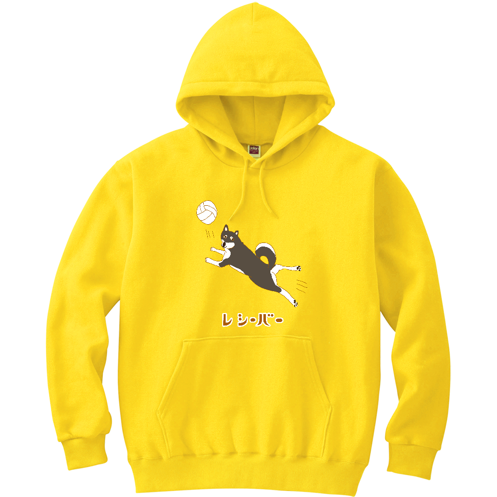 この秋おすすめ!スポーツの秋!ユーモア柴犬デザイン「レシーバー」@黒