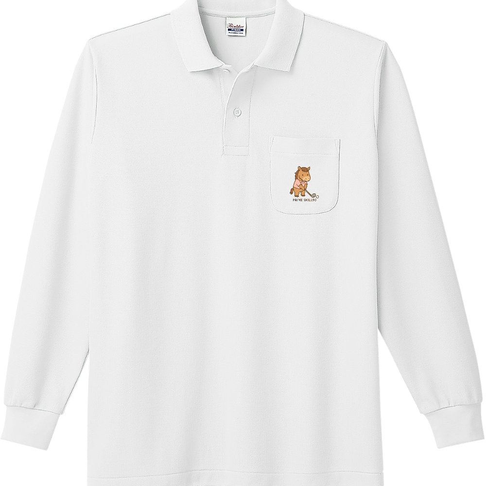 干支デザイン長袖ポロシャツうま
