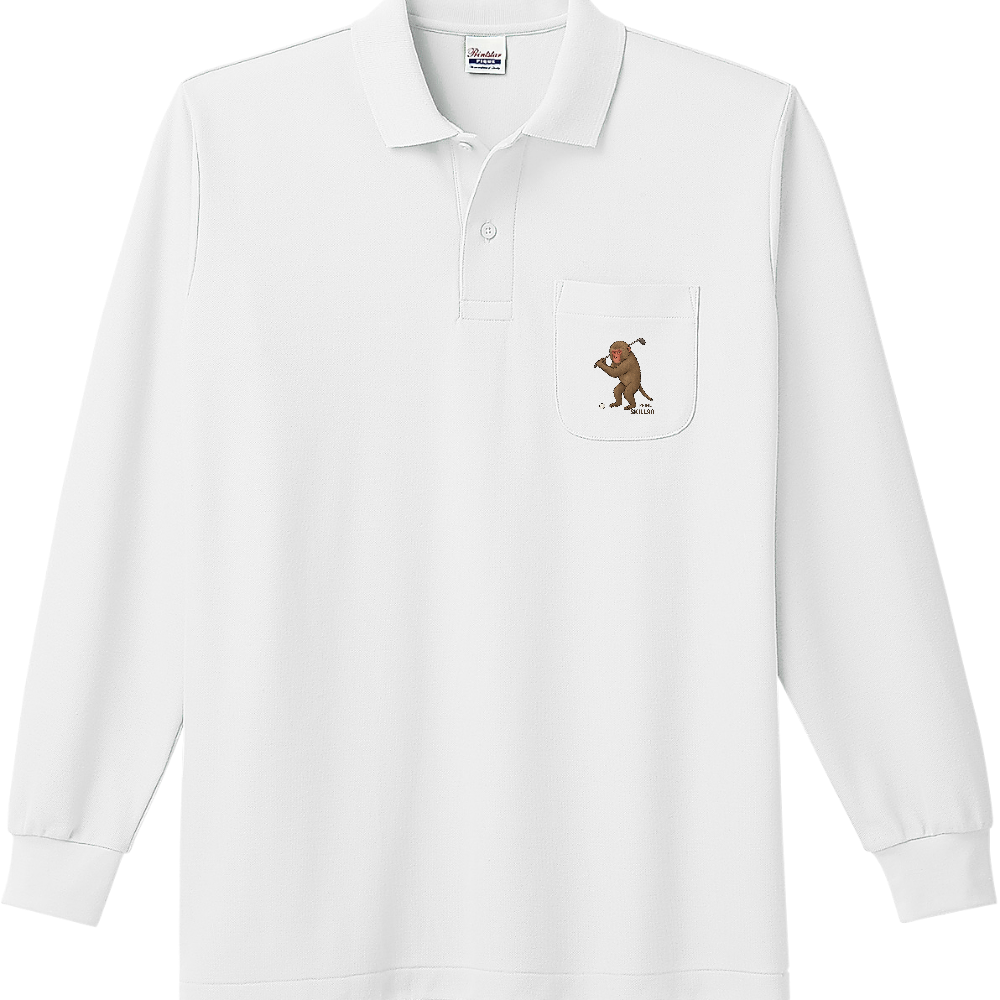 干支デザイン長袖ポロシャツさる