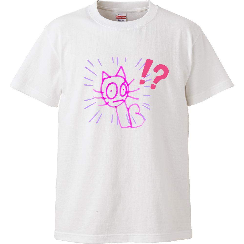 パニック顔ねこTシャツ