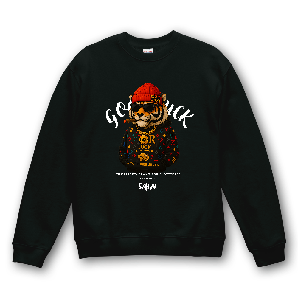 RAVIT THREE SEVEN "ゴージャスタイガー Ⅰ" 8.8オンス オーセンティック パイル クルーネック スウェット