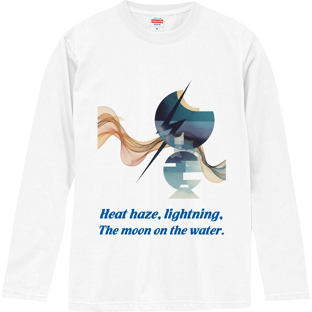 [ロングTシャツ] Heat haze, lightning, and the moon on the water.