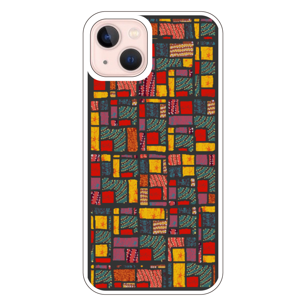 カラフルなパッチワーク模様のiPhoneケース(iPhone 13)