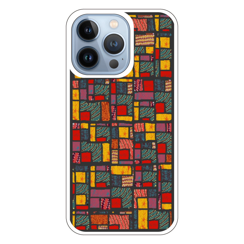 カラフルなパッチワーク模様のiPhoneケース(iPhone 13 Pro)