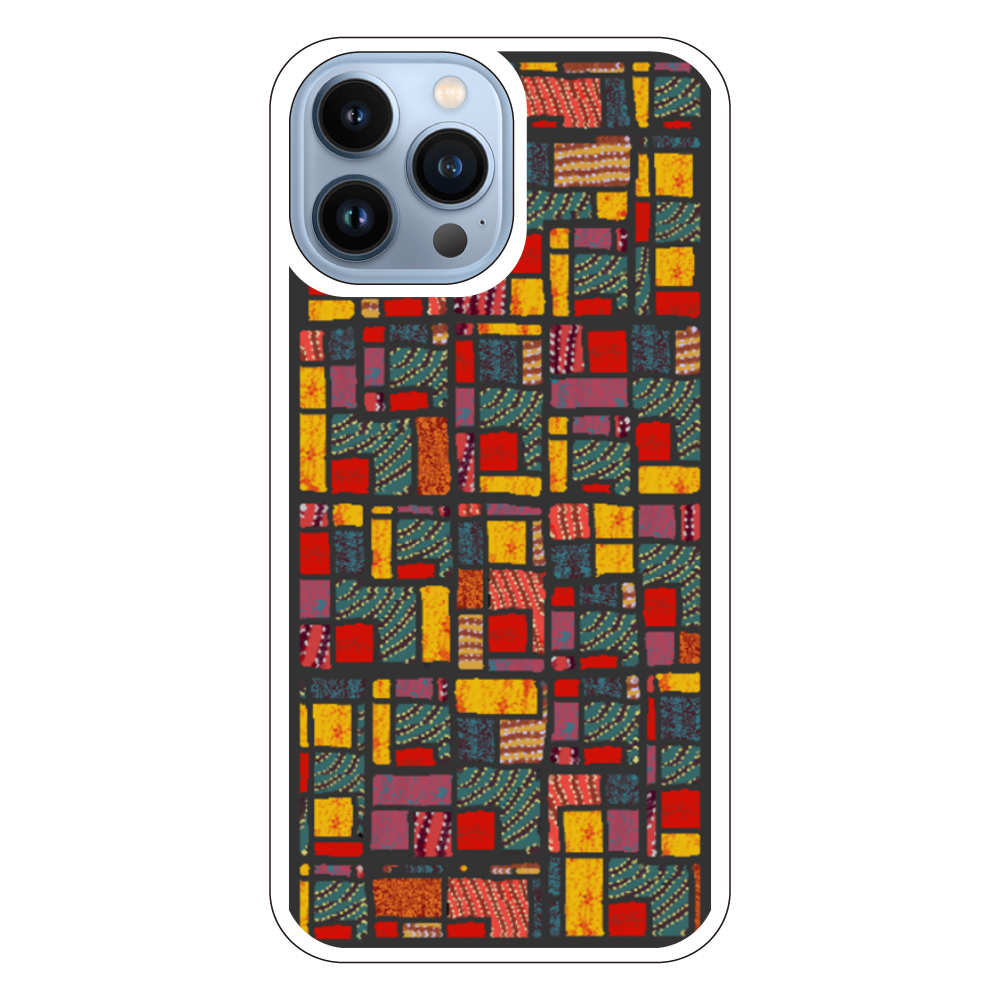 カラフルなパッチワーク模様のiPhoneケース(iPhone 13 Pro Max)
