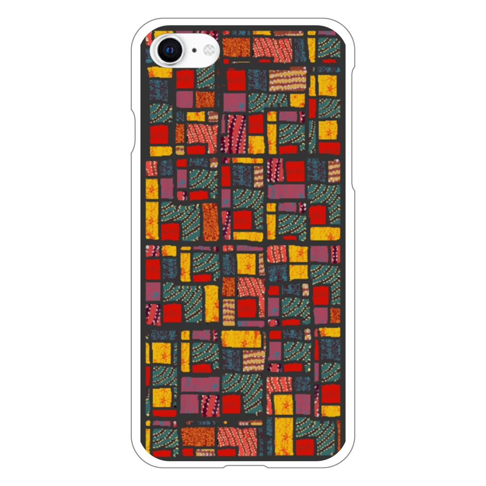 カラフルなパッチワーク模様のiPhoneケース(iPhone SE 第3世代)