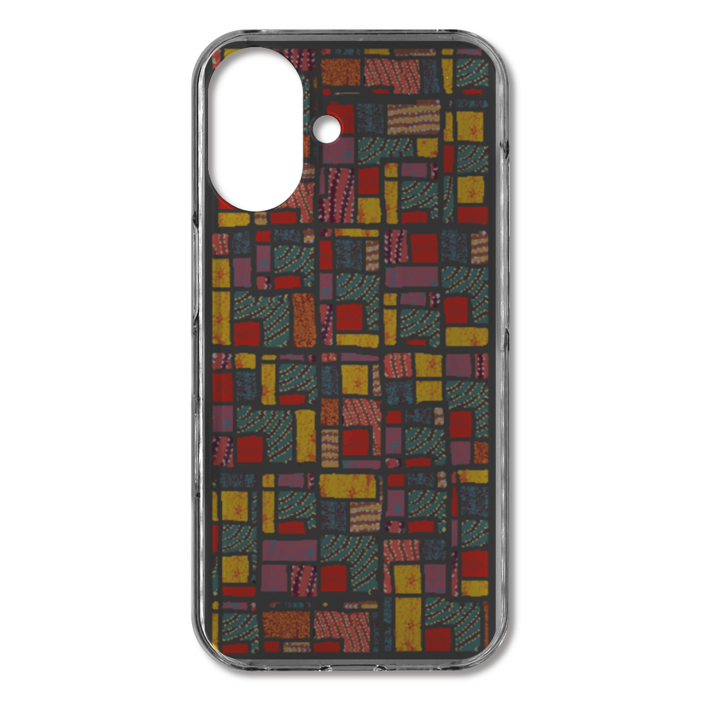 カラフルなパッチワーク模様のiPhoneケース(iPhone 16)