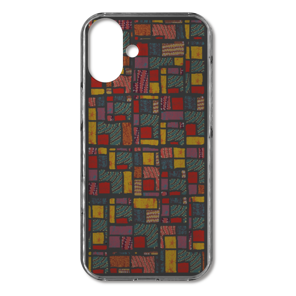 カラフルなパッチワーク模様のiPhoneケース(iPhone 16 Plus)