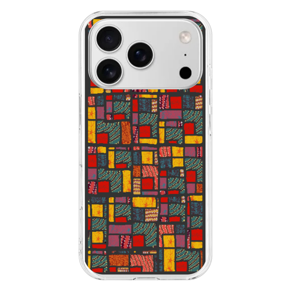 カラフルなパッチワーク模様のiPhoneケース(iPhone 17 Pro)