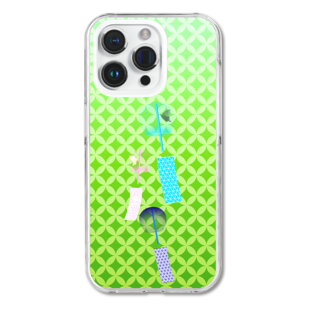 風鈴3色 iPhone15 Pro (透明) (ハードケース)