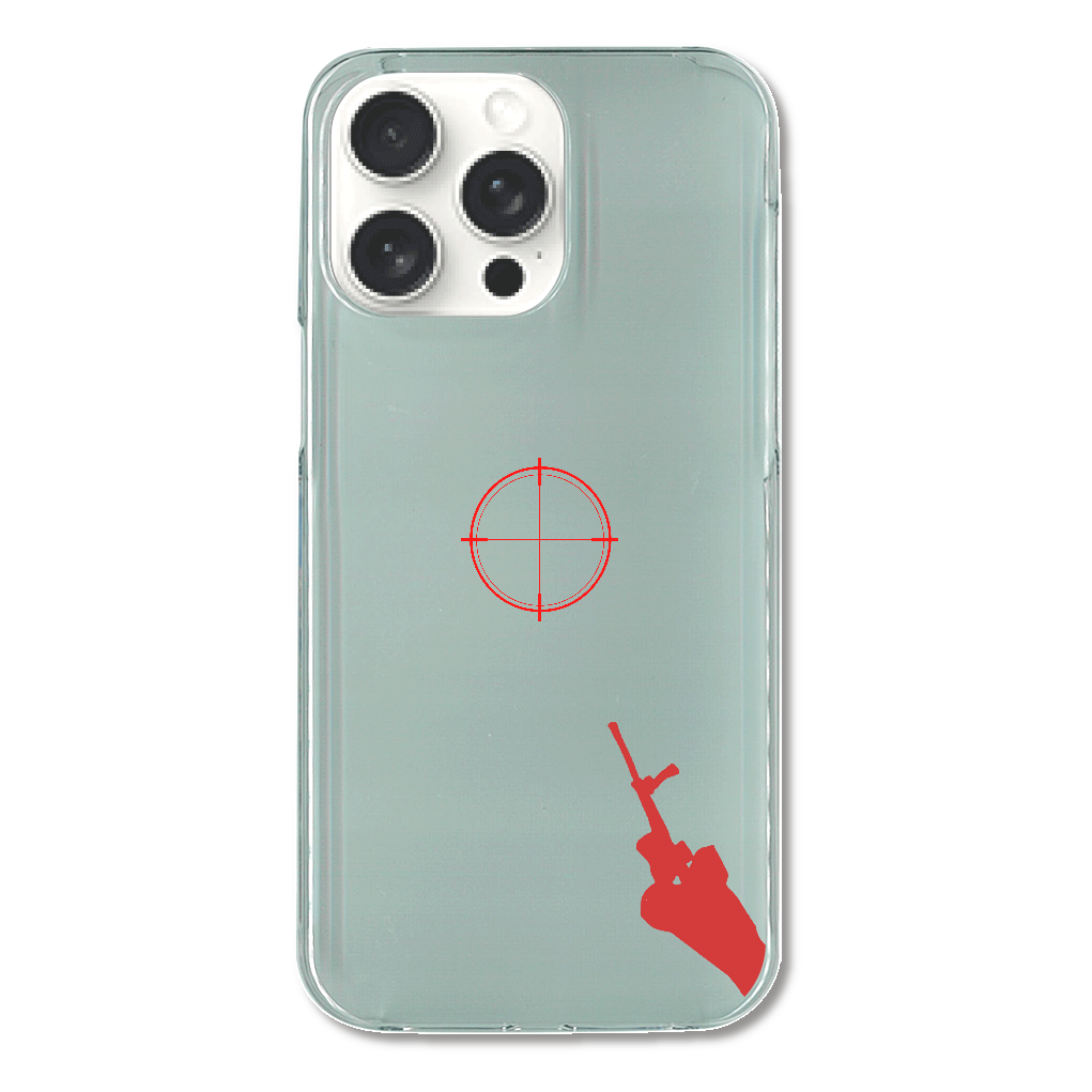 iPhone15 Pro Max用ケース APPLEロゴを狙うスナイパー