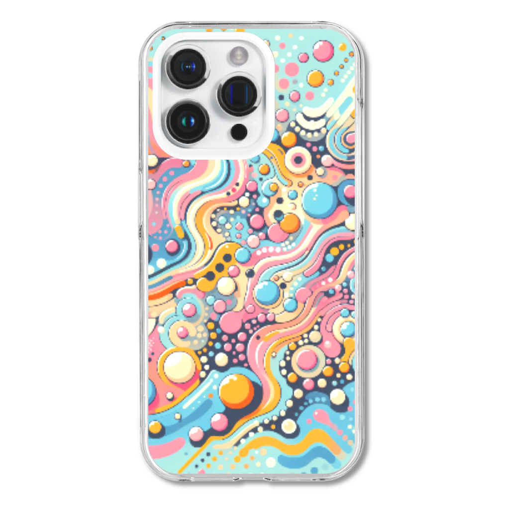 バブル　iPhone15 Pro 透明　ハードケース
