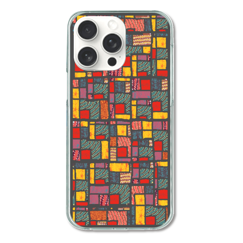 カラフルなパッチワーク模様のiPhoneケース(iPhone 15 Pro Max)