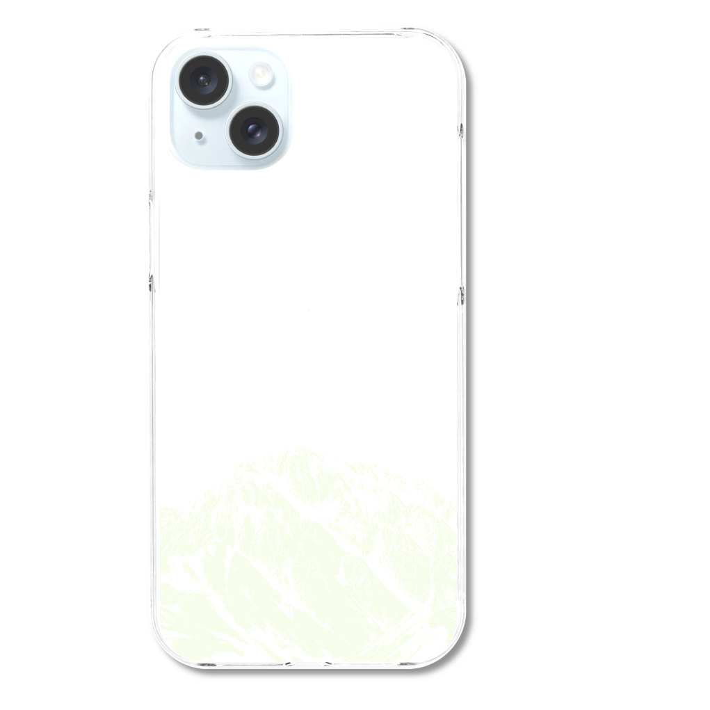 劔岳 グリーン sq-ip-emd-2045 iPhone15 Plus (透明) (ハードケース)