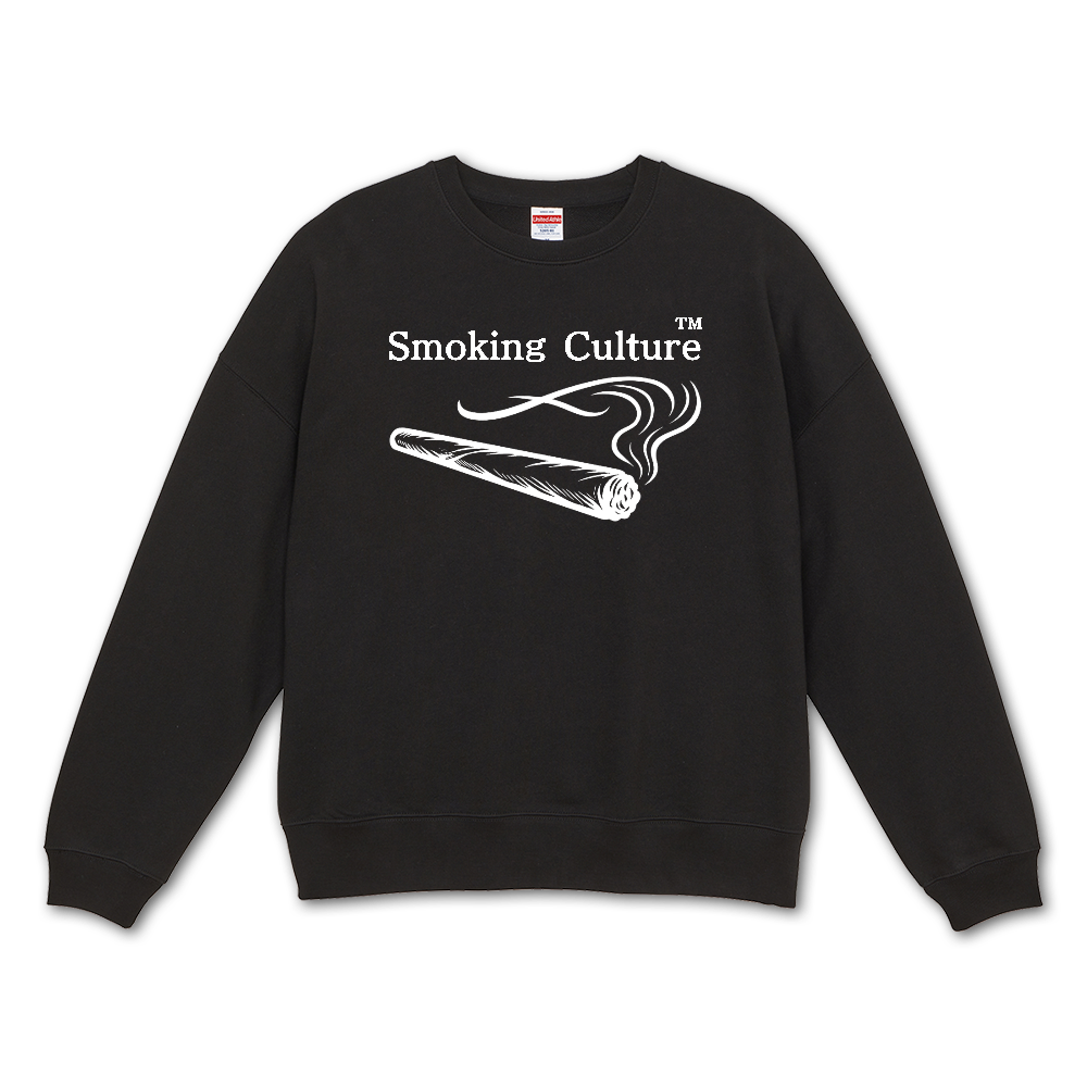 煙草大好き ビッグシルエットトレーナー ブラック