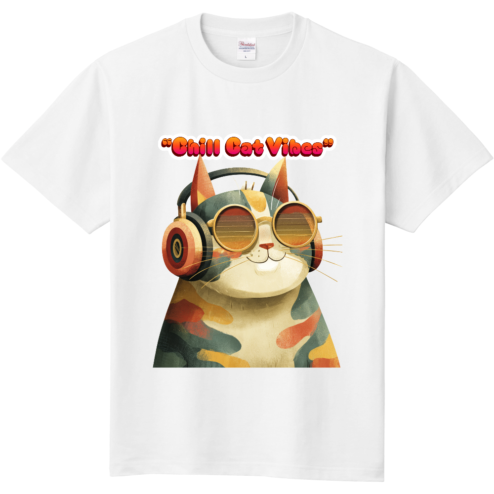 Chill Cat Vibes – ヘッドフォンねこアート