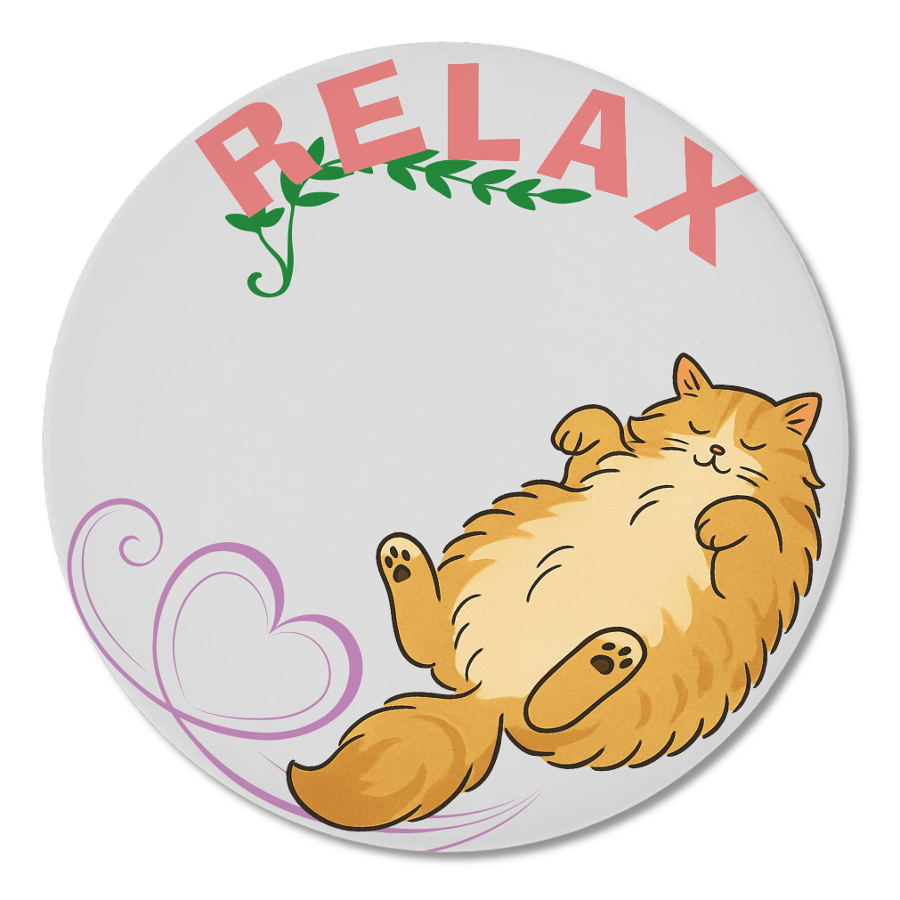 RELAX へそ天-白雲石 猫コースター