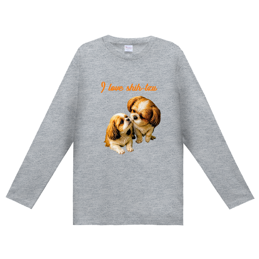定番長袖Tシャツ(I love shihtzu淡色)