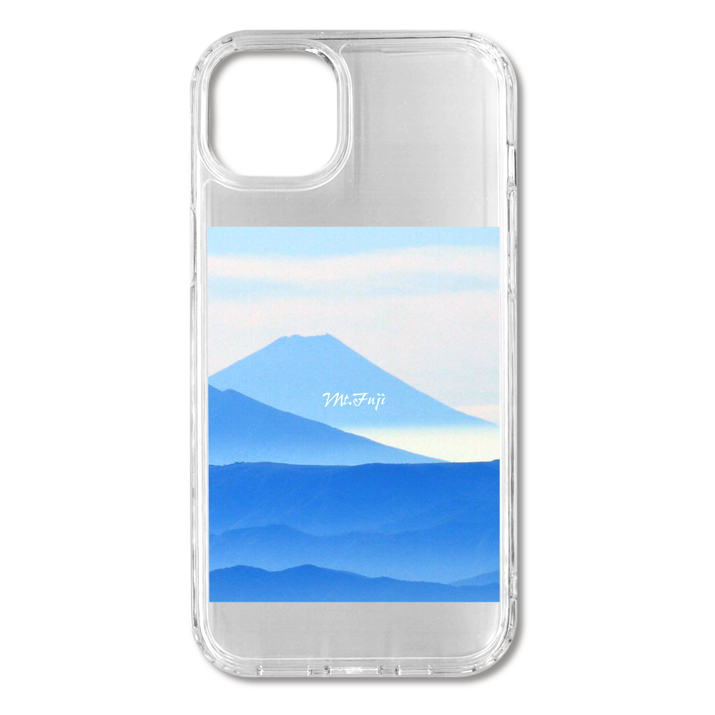 Mt.Fuji 青富士1 iPhone15Plus MagSafe対応 耐衝撃クリアケース