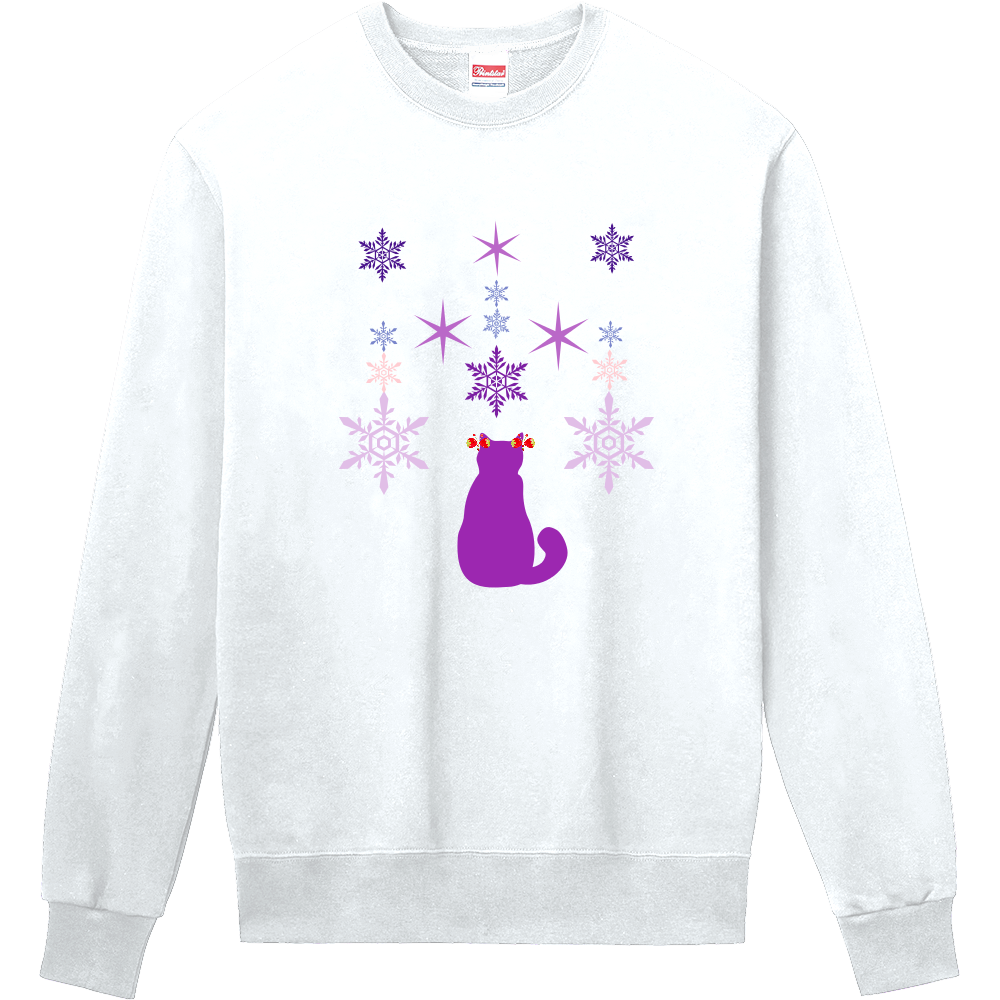 冬のレッドパープルネコ　定番スウェット