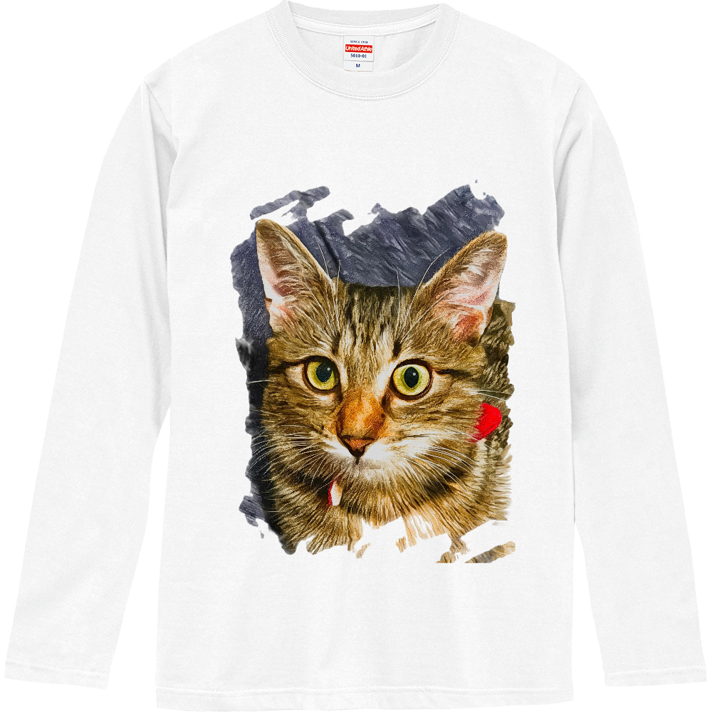 [ロングTシャツ] ねこのとら -じーっ-