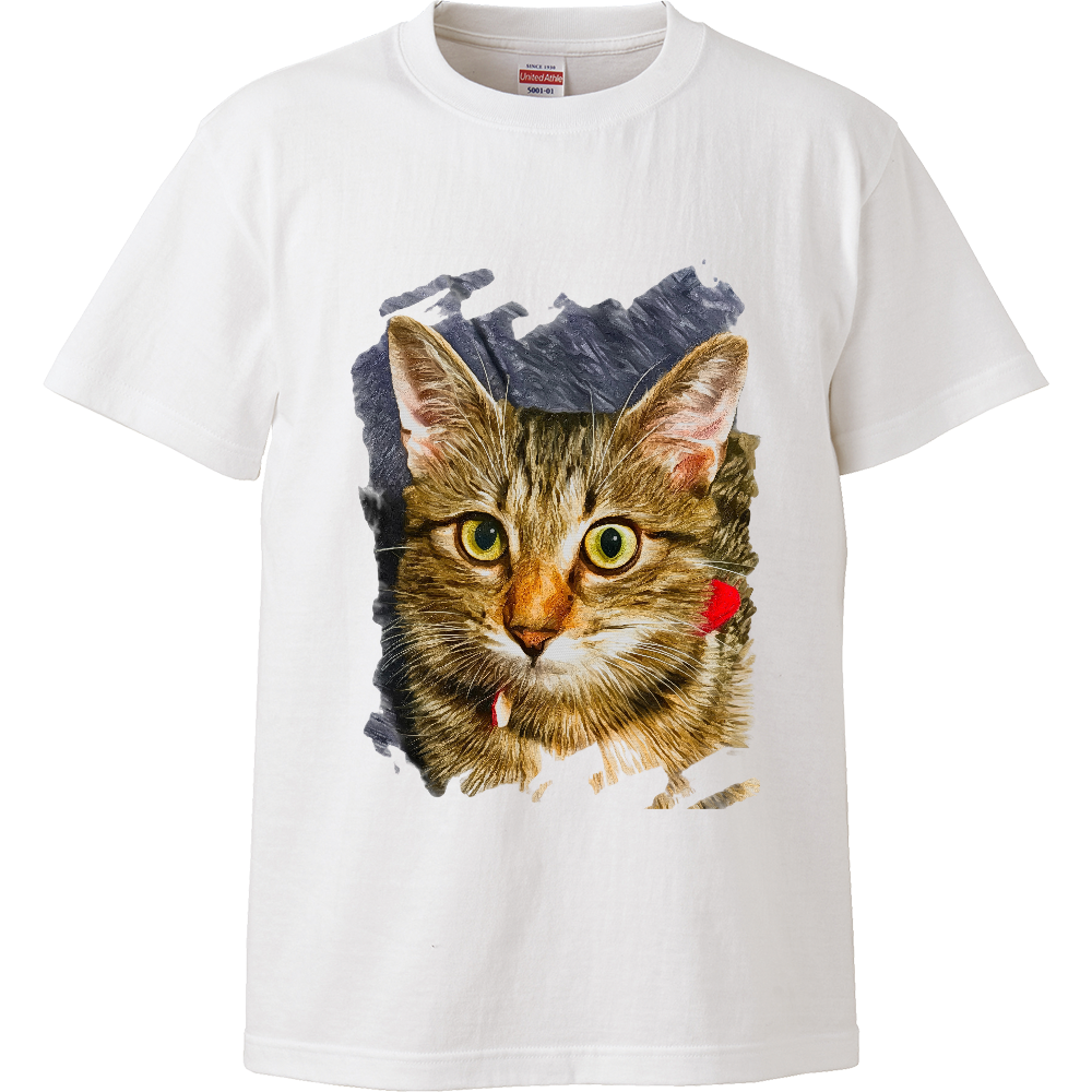 [Tシャツ] ねこのとら -じーっ-