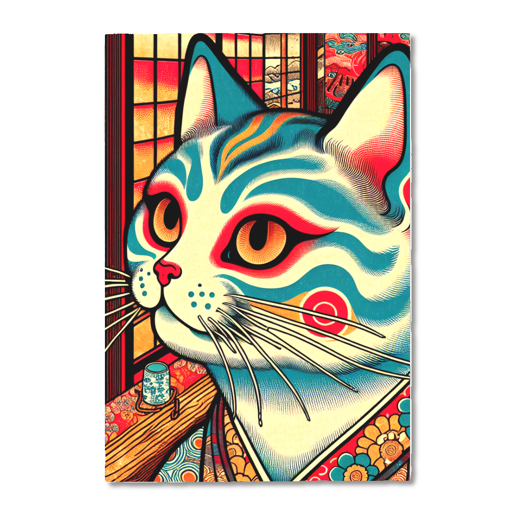 猫の歌舞伎俳優A　オリジナル御朱印帳　両面印刷