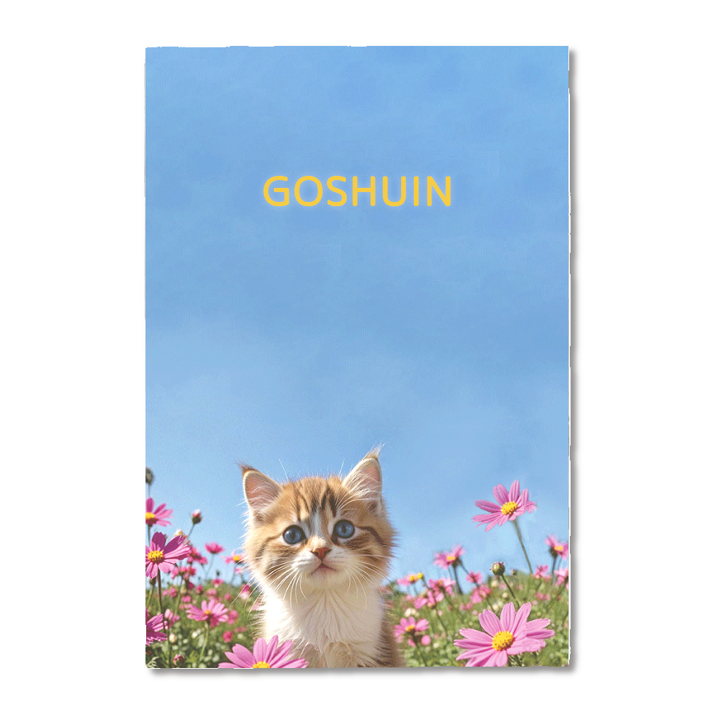 秋空の下の猫とコスモス♡御朱印帳(片面印刷)GOSHUIN