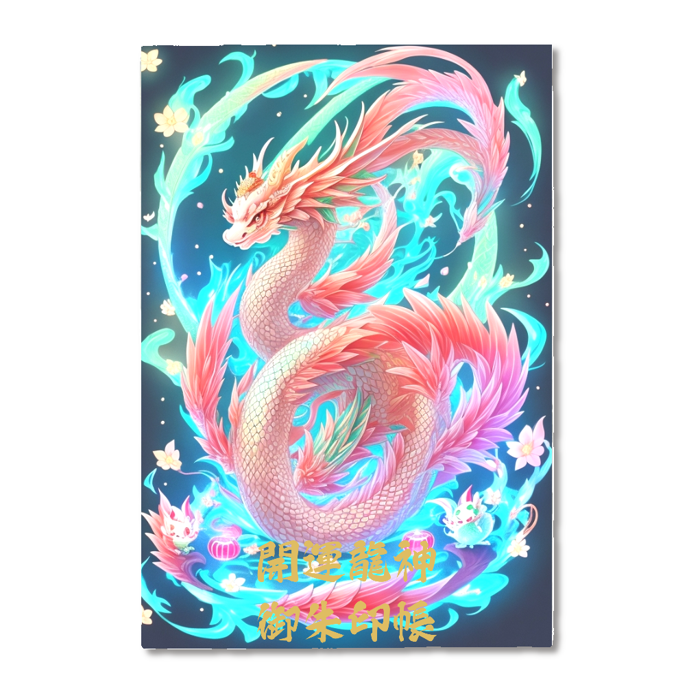 開運龍神　御朱印帳　桃龍