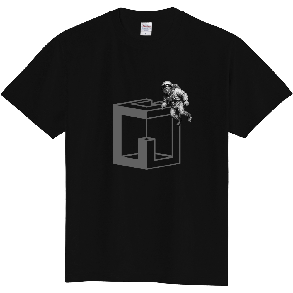 宇宙飛行士×ゴッホ黒Tシャツ
