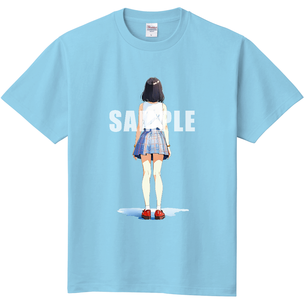 後ろ向きの女性のＴシャツ