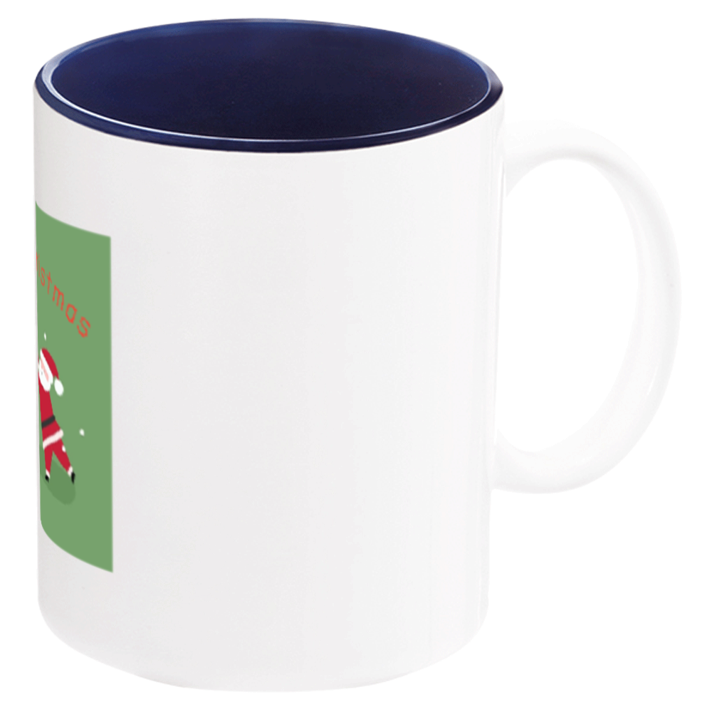 陶器マグストレート バイカラー　サンタとトナカイ